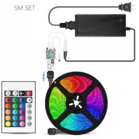 Set bandă LED RGB 5m