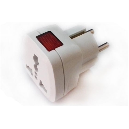 Adaptor electric cu întrerupător alb 16A